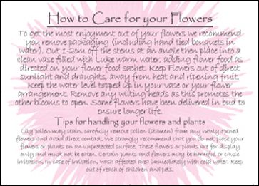 FLOWER CARE CARD - Small size