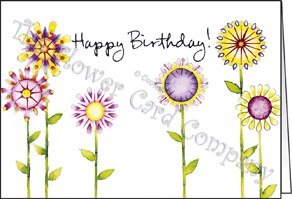 Ref: N143a RETRO DAISIES (Happy Birthday)