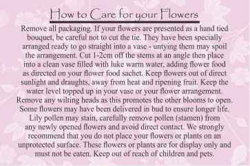 FLOWER CARE CARD - Large size